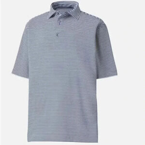 Footjoy blue stripe collar lightweight casual athletic short sleeve golf shirt M